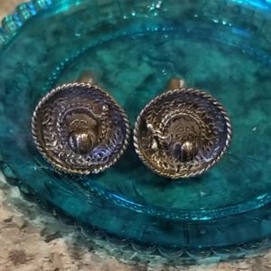 Vintage Mexican sterling silver sombrero cufflinks
